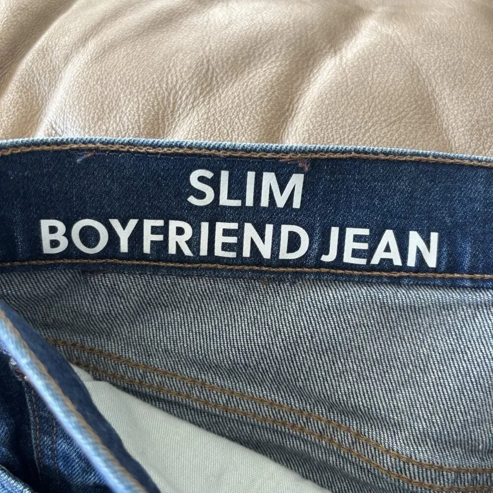 J. Crew Denim Slim Boyfriend Jeans Medium Wash Raw Hem Casual Women’s Size 27‎